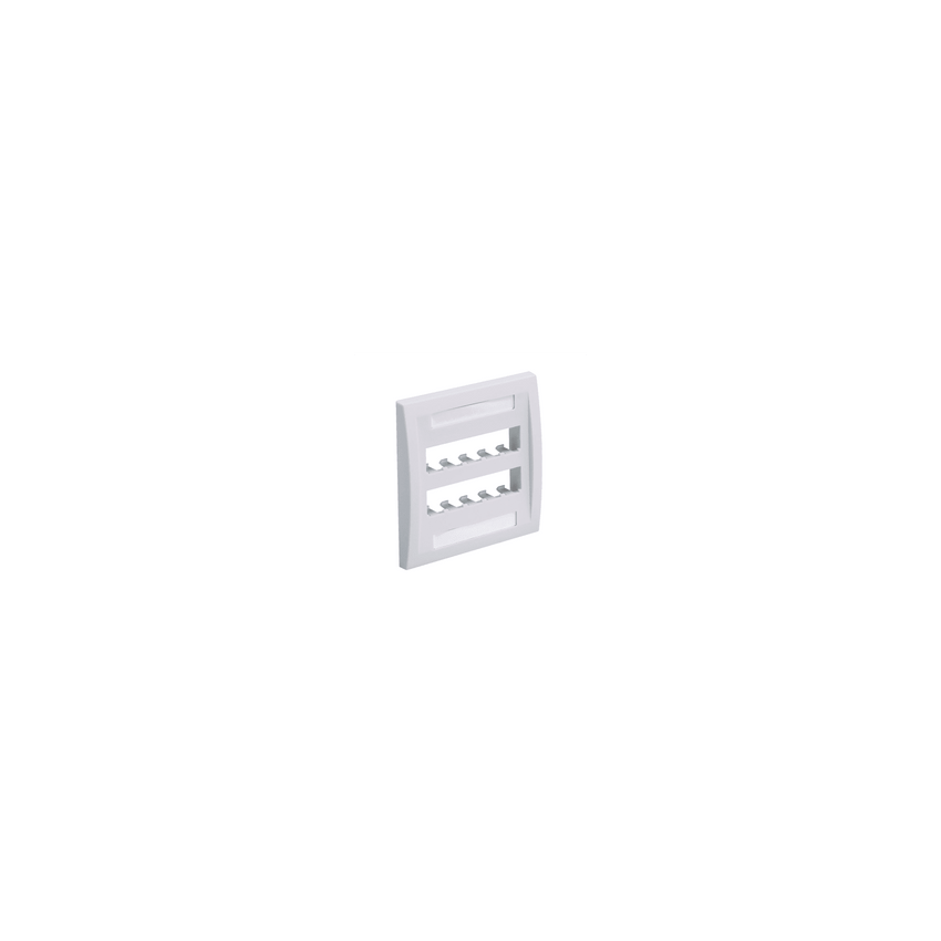 Placa de Pared Vertical Ejecutiva, Salida Para 10 Puertos Mini-Com, Con Espacios Para Etiquetas, Color Blanco Mate