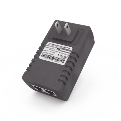 Adaptador de pared / Inyector PoE / 48 Vcc / 0.5 A / Controlado por chip IC / Protección contra OV, OC, SC, UV/  Fácil de instalar