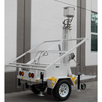 Traila / Remolque con Mástil Retráctil de 7.5 m. para Videovigilancia o Iluminación, con capacidad para Instalar Módulos Solares y Baterías (No incluidos)