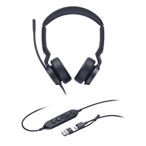 Diadema Alámbrica Yealink UH44 Dual USB-C/A Certificada con Microsoft Teams