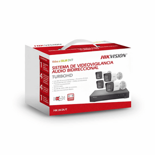 [Dual Light] Kit TurboHD 3K (5 Megapixel Real) / DVR 4 Canales / 4 Cámaras bala Dual Light / Audio bidireccional / Accesorios de Interconexión / Fuente de Poder