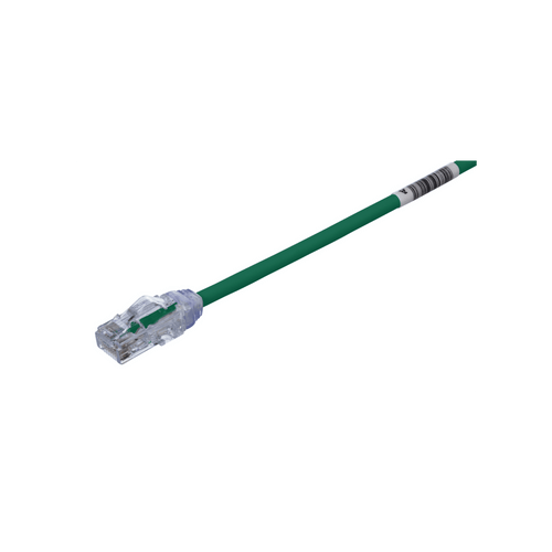 Cable de Parcheo UTP Cat6A, CM/LSZH, Diámetro Reducido (28AWG), Color Verde, 6.1 Metros (20 Pies)