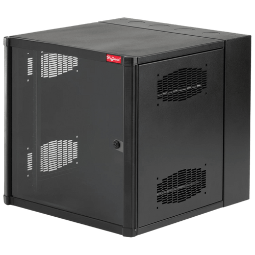 Gabinete AccessPlus de Montaje en Pared de 19in, Rieles Numerados y Roscados #10-32, Puerta con Ventana de Seguridad, 600 mm de Ancho, 762 mm de Profundidad, 12 UR, Color Negro