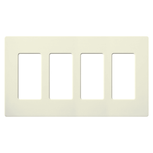 Placa de pared 3 espacios, color blanco, para atenuador (dimmer), switch ó control remoto PICO inalámbrico.