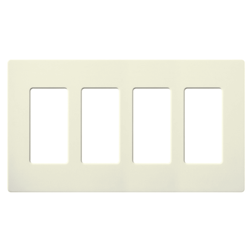 Placa de pared 3 espacios, color blanco, para atenuador (dimmer), switch ó control remoto PICO inalámbrico.