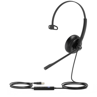 Diadema Alámbrica UH34 Mono USB / 3.5mm Teams de Yealink con Almohadillas de Cuero