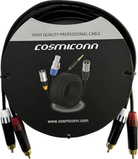 Cable 2 RCA x 2 RCA, conectores negros, con diferenciador de blanco y rojo (2x MT380-RD - 2x MT380-WH), length 3m