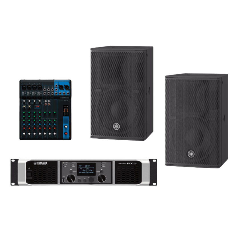 Kit Refuerzo Sonoro y Mixer | Incluye 2 Bocinas CHR10 | Amplificador PX5 | Mezclador MG10 | Ideal para PA