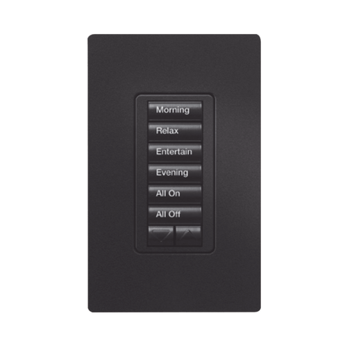 (RadioRA2) Teclado Seetouch Hibrido 6 botones, 2 botones subir/bajar, programe escenas diferentes en cada botón,puede instalarse en un interruptor de luz.
