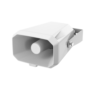 Altavoz IP Tipo Corneta / 10W / PoE+ / E/S de Alarma / Para integración con sistema Hanwha / IP66 / SIP, IPv4, HTTP, DNS, NTP, TCP, UDP, ARP.