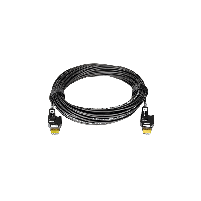 Cable Activo Óptico HDMI 4K 30 mts | 4K@60Hz 4:4:4 | 18 Gbps | Terminales Desmontables Micro-HDMI | Fibra Optica  | Libre de Halógenos LSHF | Bañado en Oro 24K