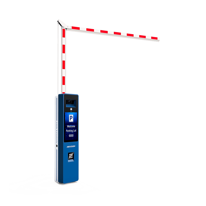 Barrera Vehicular DERECHA Todo en Uno / Brazo Articulado Incluido de 4 mts / Cámara ANPR Integrada / Boton de Ayuda / Pantalla LCD / Apertura en 4 segundos