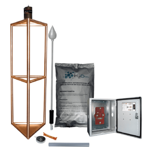 Kit de Pararrayo con Punta con Diámetro de Protección de 300 metros, fabricado en Acero Inoxidable.
