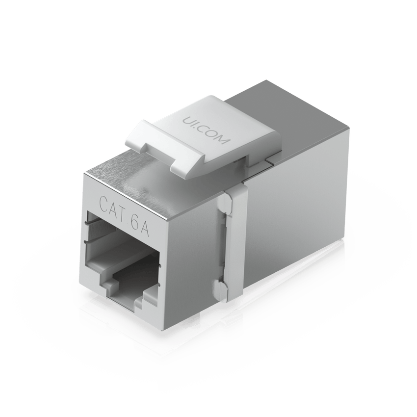 Keystone Coupler Cat6A Pass-Through para Cable Ethernet Preterminado, Instalación Snap-In en Patch Panel, Paquete con 12 Piezas