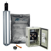 Kit de puesta a tierra de 70 A con Electrodo de Acero Inoxidable, Filtro, Acoplador y Compuesto H2Ohm.