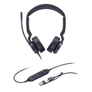 Diadema Alámbrica Yealink UH44 Dual USB-C/A Certificada con Microsoft Teams