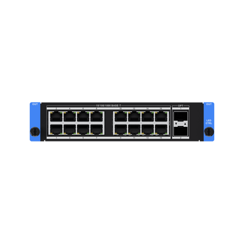 Tarjeta de Video con 16 Puertos Gigabit Ethernet y 2 Puertos Ópticos 10 Gbps SFP+ / Resolución Máxima 10.4 MP / Soporte HDR10 y HLG / Salida para Video Walls LED