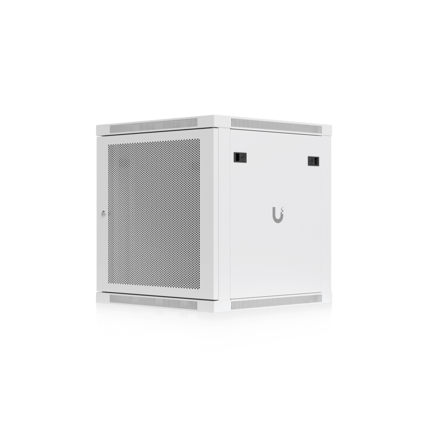 UACC Rack Cabinet 12U (598 x 600 mm) - Gabinete Cerrado para Montaje en Pared con Puerta Frontal Perforada, Totalmente Ensamblado con Ventiladores Integrados y Paneles Removibles