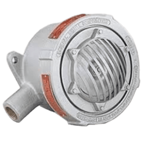 Bocina Vibrante a Prueba de Explosión Modelo 41X con Carcasa de Aluminio Resistente a la Corrosión / 120VAC, 240VAC, 24VDC / Volumen Ajustable / Ciclo de Trabajo 5 Minutos / Montaje en Tubería o Superficie