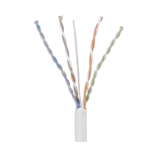 Bobina de Cable UTP 305 Metros (1000 Pies) de Cobre, TX5e, PanNet, Blanco, Categoría 5e, 24 AWG, CMP (Plenum), de 4 Pares