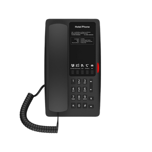 Teléfono IP Hotelero Wi-Fi 6 / 2 Líneas SIP / Doble Banda 2.4/5 GHz / 5 Teclas Programables / Puerto USB-A / PoE 802.3af / Diseño Negro