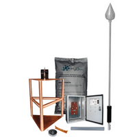 Kit de Pararrayo con Punta de Acero inoxidable, con Diámetro de Protección de 200 metros.