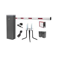 Kit COMPLETO Barrera Derecha XBF Con Corona LED / Brazo de 3M / Incluye Sensor de Masa, Transformador, Lazo Magnético, Ancla, Fotoceldas y 2 Controles Inalámbricos