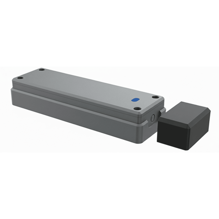 Sensor de Puerta Peatonal Inalámbrico / Tecnología Trio-Frequency Anti Interferencias / Alcance Magnético 25 mm / Batería 3.6V 2600mAh / Vida Útil 2 Años / Compatible con Puertas Seccionales y Batientes / Sensor H