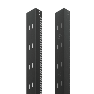 Ángulo roscado de 19 pulgadas para rack ProLine, ajuste de 2000 mm, de acero, negro