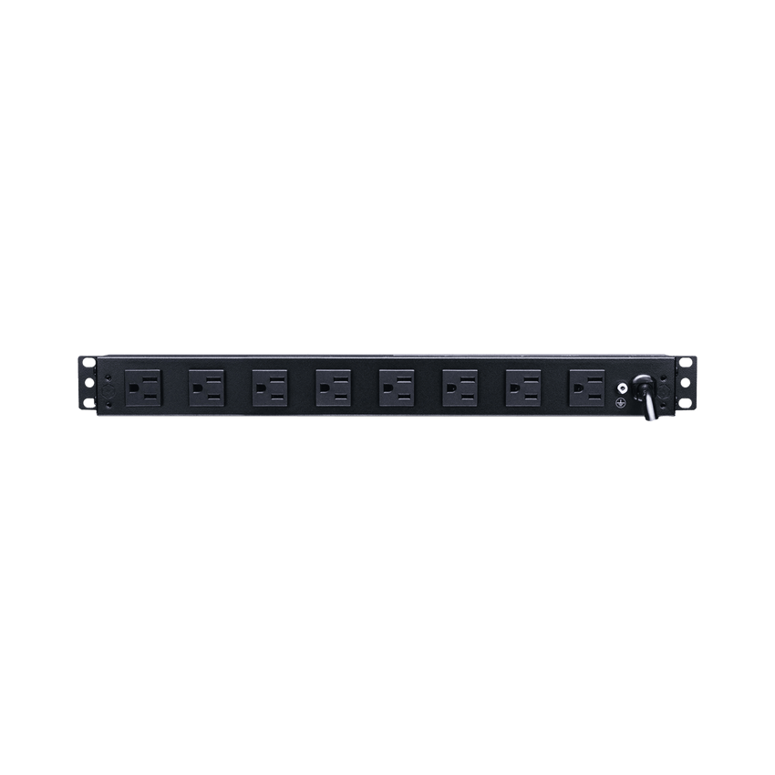 PDU Básico de Montaje en Rack, Con 10 Salidas NEMA 5-15R y Protección Contra Sobretensiones,  Enchufe de Entrada NEMA 5-15P, de 19in, 1UR, 15 Amp, 120 Vca