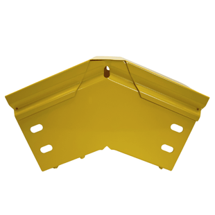 CHFIBER CURVA VERTICAL EXTERIOR A 45° DE ALUMINIO PERALTE 4" ANCHO 4" RADIO 8" CON RECUBRIMIENTO EN PINTURA EPÓXICA, INCLUYE TAPA , UN PAR DE COPLES Y TORNILLERÍA.