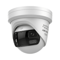 [PROTECCIÓN ACTIVA] Turret IP Panorámica 16  Megapixel / 180° / Imagen a Color 24/7 / PoE / WDR 130° / IP67 / ACUSENSE / Protección Activa (Luz Estroboscópica y Alarma Audible) / MicroSD