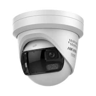 [PROTECCIÓN ACTIVA] Turret IP Panorámica 16  Megapixel / 180° / Imagen a Color 24/7 / PoE / WDR 130° / IP67 / ACUSENSE / Protección Activa (Luz Estroboscópica y Alarma Audible) / MicroSD