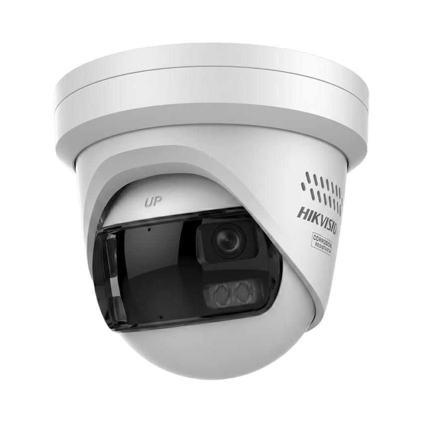 [PROTECCIÓN ACTIVA] Turret IP Panorámica 16  Megapixel / 180° / Imagen a Color 24/7 / PoE / WDR 130° / IP67 / ACUSENSE / Protección Activa (Luz Estroboscópica y Alarma Audible) / MicroSD