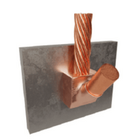 Molde para Soldadura Exotérmica para Cable 1/0 AWG a Superficie de Acero en Vertical hacia Arriba a 90°