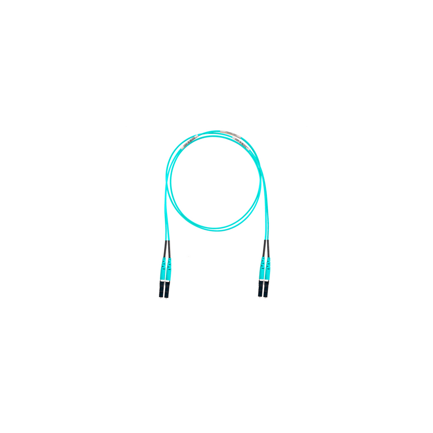 Jumper de Fibra Óptica Multimodo 50/125 OM4, LC-LC Duplex, OFNR (Riser), Color Aqua, 11 Metros (36.09 Pies)
