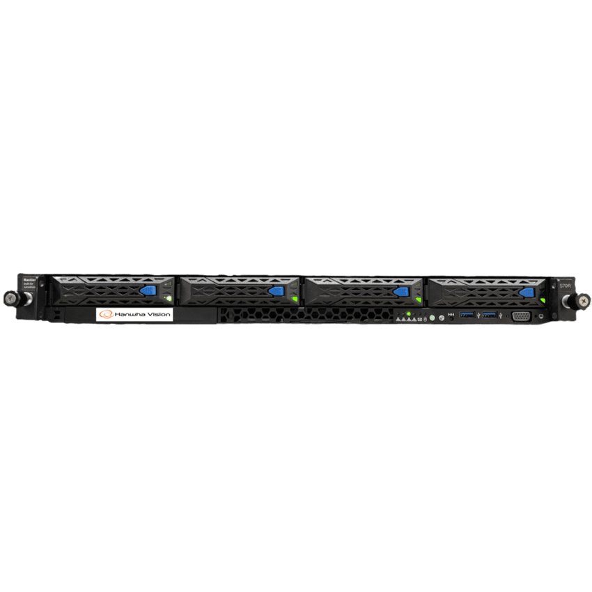 NVR Wisenet WAVE basada en Windows / Montable en Rack 1U / Incluye 1 licencia WAVE-PRO-04 / 470 Mbps throughput / Incluye 80 TB para almacenamiento