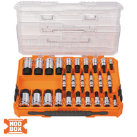 Juego de Dados Moleteados / SAE-Métrico-Hex-Torx® / 13 Piezas por Set / Acabado Moleteado para Mejor Agarre / Marcado en Relieve / Incluye Llaves Cuadradas