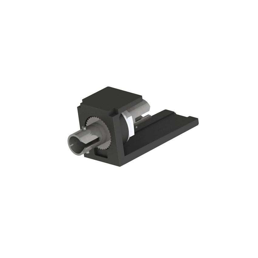 Módulo Acoplador ST Simplex, para Fibra Óptica Multimodo OM3/OM4, Tipo Mini-Com, Color Negro