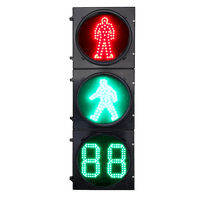 Semáforo Peatonal Estático RX300-3-3910SS-1 / LED de Alta Visibilidad 400 mts / Patrón Peatonal Rojo + Verde Estático + Contador 2 Dígitos / IP53 / Voltaje 176-265 VAC / Material PC+ABS / Temperatura -40°C a 80°C