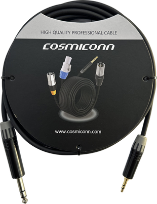 Cable 6.35mm a 3.5mm, conectores color negro MP3X-B - MTP3C-BG, length 3m