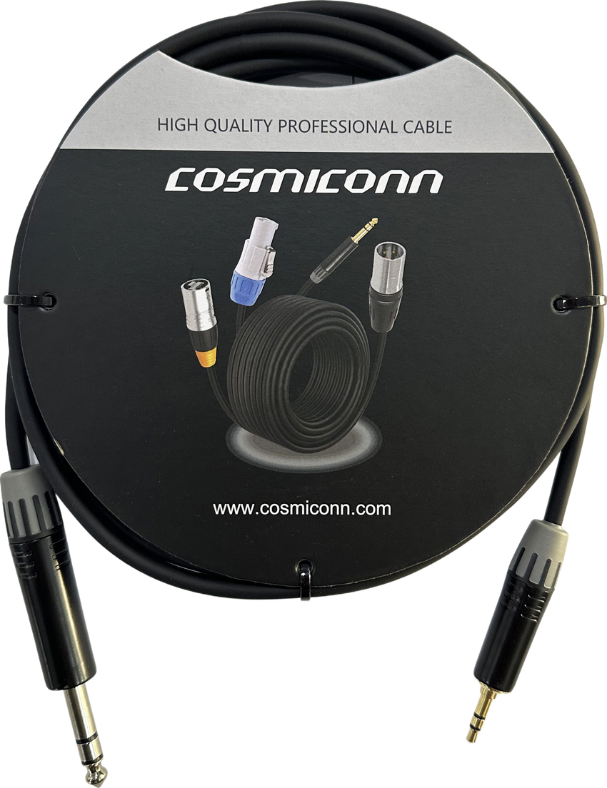 Cable 6.35mm a 3.5mm, conectores color negro MP3X-B - MTP3C-BG, length 3m