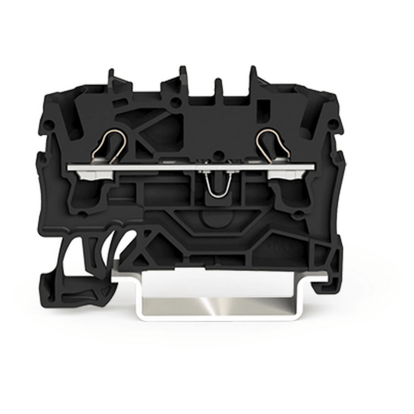 Borna de Paso Serie 2002 / 2 Conductores / Sección 2.5 mm² / Tecnología Push-in CAGE CLAMP® / Aplicaciones Ex e II / Montaje Carril DIN 35x15 y 35x7.5 / Negro / Certificaciones ATEX IECEx UL CSA