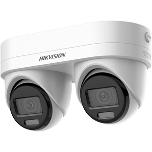 PanoVu Series / Lente Dual de 4 Megapixel / 2 Lentes Fijos de 2.8 mm / Recomendado para Pasillos o Esquinas / IP67 / IK10 / PoE / WDR 120 dB / 10 mts IR / Entrada y Salida de Audio y Alarma / MicroSD