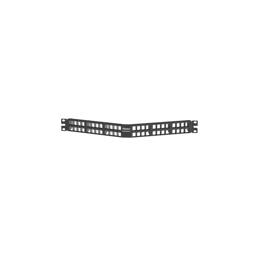 Panel de Parcheo Modular Keystone (Sin Conectores), Angulado, de 48 Puertos, 1UR