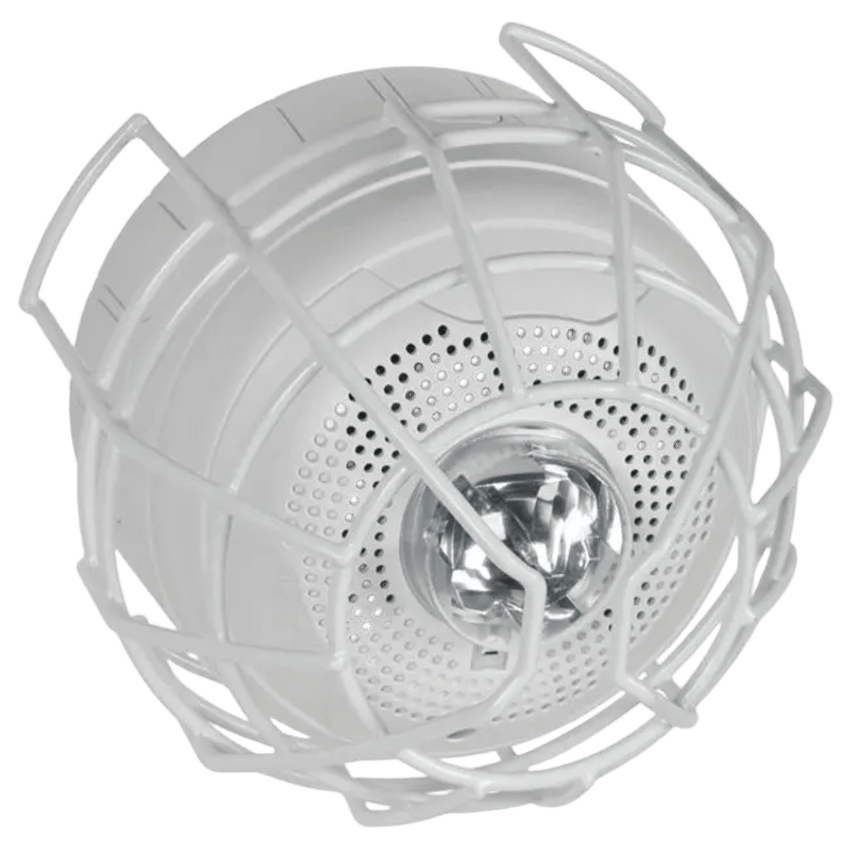 Protector De Rejilla Anti Vandalismo Y Golpes Accidentales, Color Blanco, Para Sirenas/Estrobos/Bocinas System Sensor, Montaje en Superficie en Techo, 8.55"Altox8.55"Anchox6.23"Profundidad