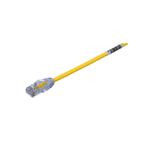 Cable de Parcheo UTP Cat6A, CM/LSZH, Diámetro Reducido (28AWG), Color Amarillo, 3.05 Metros (10 Pies)