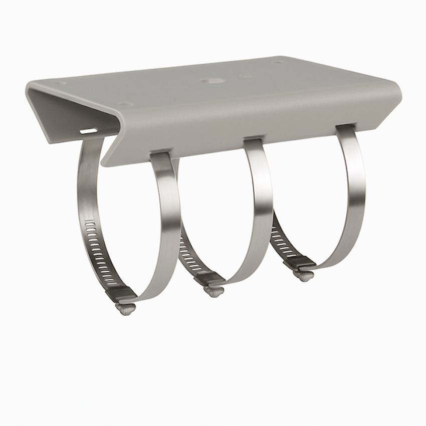 Montaje para Poste Vertical / Diametro de 67 a 127 mm / Acero Galvanizado (SUS304) / Color Blanco