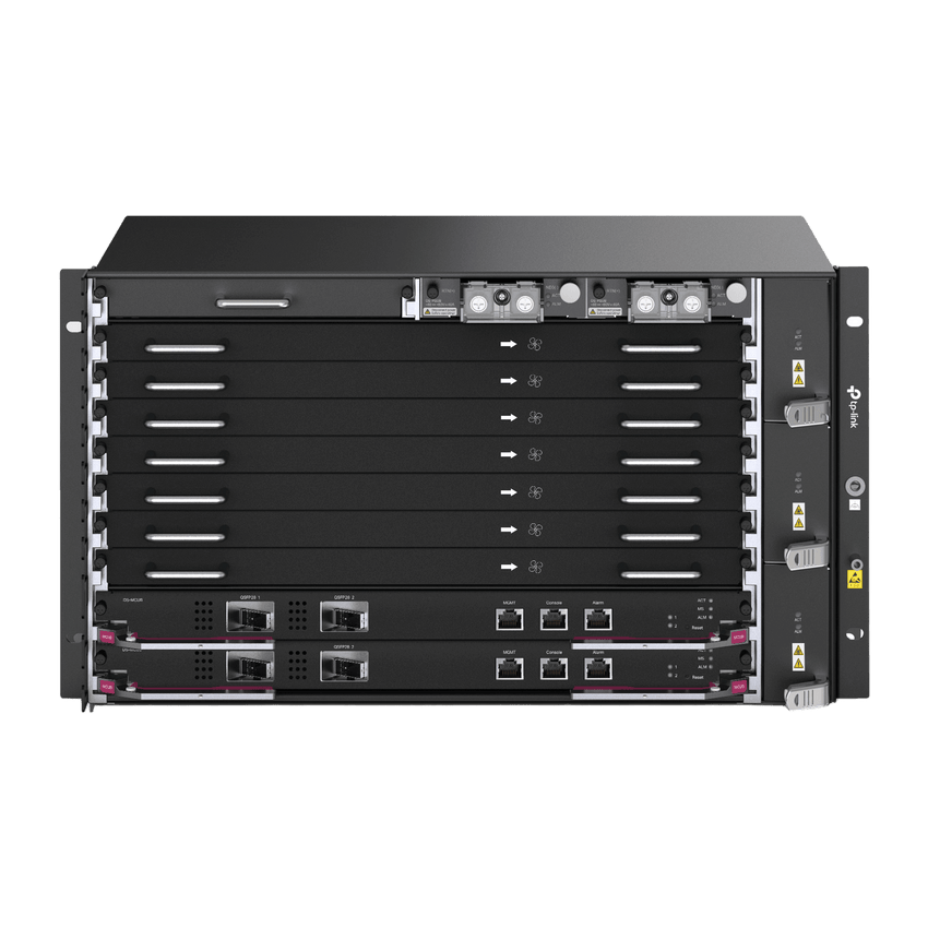 Chassis Optical Line Terminal (OLT) / 7 Slots de Servicio / 160 Gbit/s por Slot / GPON 2.5Gbps + XGS-PON 10Gbps / Gestión Centralizada DPMS / 1:256 Split Ratio / Dual Main Control Redundante / L2+L3 Avanzado
