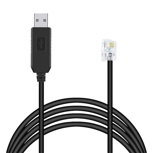 Cable Serial / RJ-9 a USB / 200 cm (6.6 ft) / Negro / Conectores USB A y RJ9
